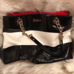 BLACK AND WHITE KATE SPADE SATCHEL